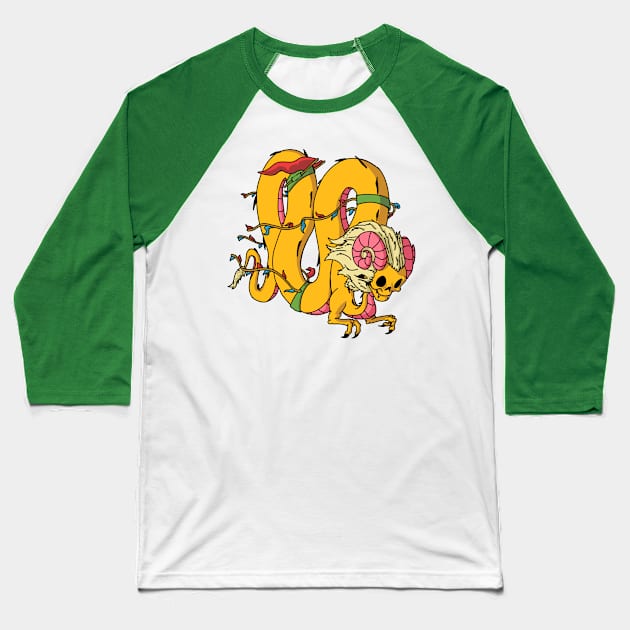 Bruce the Party Dragon Baseball T-Shirt by Bearskin